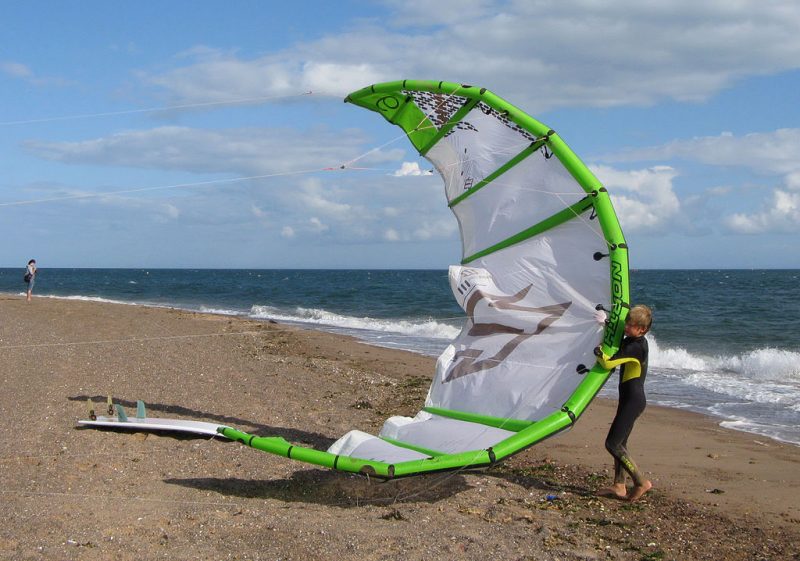 kitesurfing at Exmouth, Devon