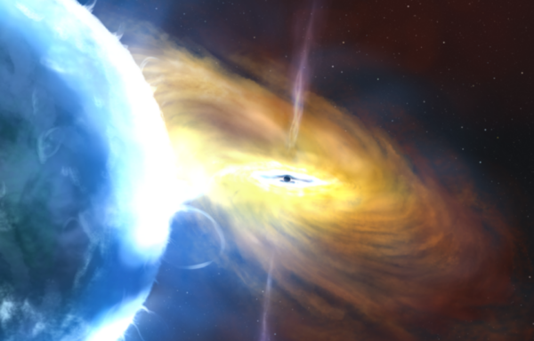 Artist's rendering of a supermassive black hole accretion